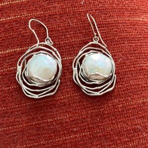 Sterling/pearl earrings
